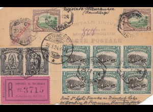 Mocambique 1924: post card registered to Hamburg-Tonndorf