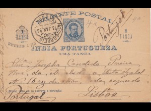 West India: 1895: post card to Lisboa