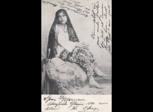 Malaysia: 1910: post card Malay Beauty to Bremen, Perfin