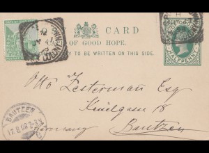 South Africa 1898: post card cape town to Bautzen/Germany