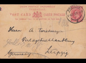 South Africa 1910: Pretoria post card to Leipzig