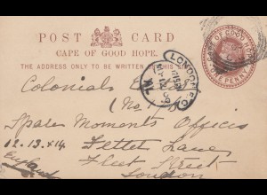 South Africa 1909: post card Cape Colony to London
