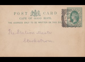 South Africa 1899: post card King Williams Town to Sterkstrom