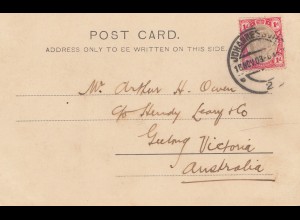 South Africa 1903: post card Johannesburg Doornfontein to Geelong/Victoria
