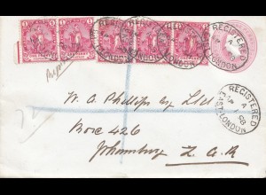 South Africa 1898: registered East London to Johannesburg