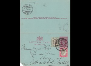 South Africa 1904 post card Pretoria to Vevey/Switzerland