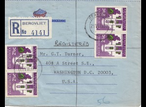 South Africa 1970: registered Bergvliet to Washingthon