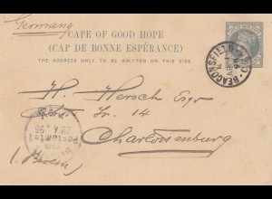South Africa 1898: post card Beaconsfield to Charlottenburg