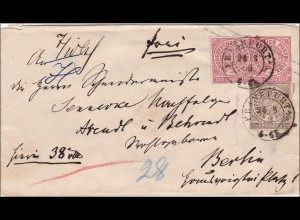 NDP: Brief von Frankfurt nach Berlin 1868
