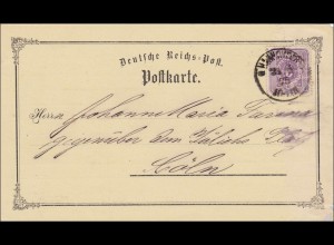 Postkarte von Hannover nach Köln - Drogist - Drogenhandlung 1875