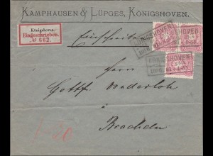Brief von Königshoven nach Brachelen 1881