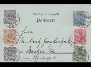 Germania: Ganzsache von Bautzen 1900