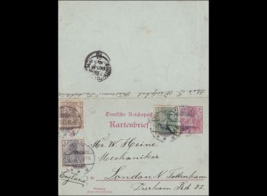 Germania: Ganzsache- Kartenbrief - von Friedenaau nach London 1912