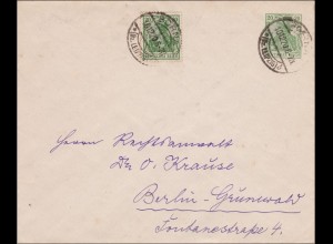 Germania: Ganzsachenbrief von Borna nach Berlin 1920