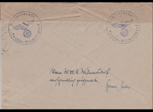 III. Reich: Brief Feldpost Wehrmeldeamt Berlin - Doppelverwendung 1940