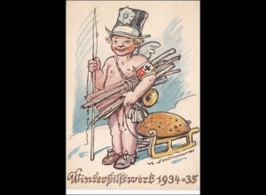 WHW 1934/35 Gau München Propagandakarte als Ganzsache
