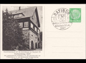 Ganzsache: 1937 Verbandstag Schlesien mit Sonderstempel Ratibor