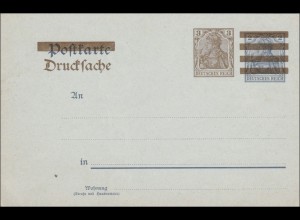 Ganzsache: Germania Drucksache mit Werbung Briefmarken