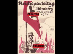 Propaganda Karte: Reichsparteitag Nürnberg 1934 mit Werbestempel