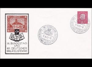 Saarland: Deutscher Philatelistentag, und Bundestag, 1960 Saarbrücken