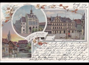 Ansichtskarte AK: Gruss aus Erfurt 1899 nach Oberwiesenthal