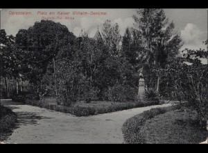 DOA: Ansichtskarte Daressalaam, 1913, Kaiser Wilhelm Denkmal, nach Konstanz