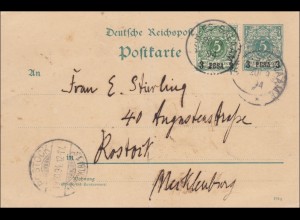 DOA: Ganzsache von Dar-es-Saalam nach Rostock 1894