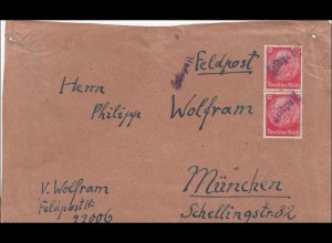Feldpost II. Weltkrieg: FPNr. 22006 nach München