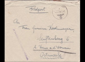 Feldpost II. WK: FPNr. 09 191 nach Senftenberg- Niederlausitz - unbekannt zurück