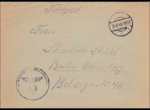 Feldpost II. Weltkrieg: Brief FPNr. 39884 nach Berlin - Stummer Stempel