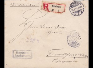  Meiningen, Herzogliche Angelegenheit, Herzogliches Siegel 1941 nach Frankfurt