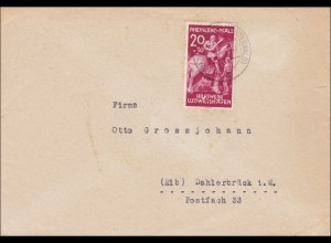 Französische Zone: Brief aus Altenkirchen nach Dahlerbrück 1948