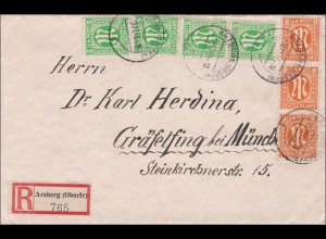 BiZone: Einschreiben Arzberg nach Gräfelfing 1945, MiNr. 5I