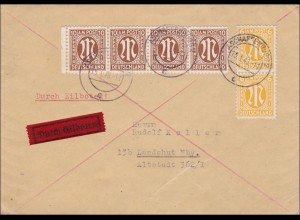 BiZone: Eilbotenbrief von Aschaffenburg nach Landshut 1946