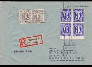 BiZone: Einschreiben aus Hamburg nach Landshut - Brauerrei 1946