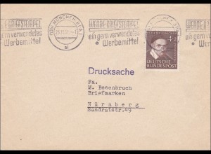Drucksache Brief von München nach Nürnberg 1951