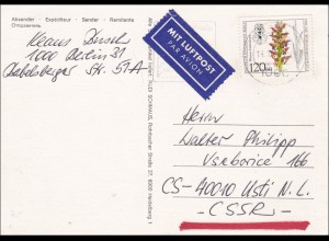 Postkarte Fernschach - Berlin CSSR Luftpost