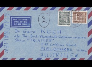Lufptost Brief nach Australien 1960