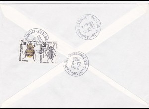 Brief 1988 nach Frankreich - Nachporto - Käfer