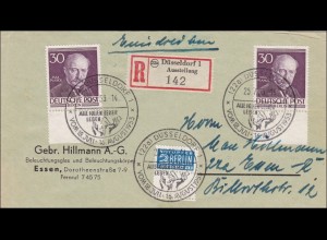Einschreiben 1953 nach Düsseldorf - Unterränder, MeF