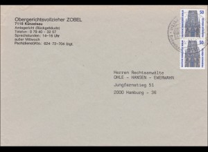 Brief Obergerichtsvollzieher Künzelsau mit Sonderstempel