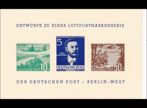 Entwürfe zu einer Luftpostmarkenserie der Deutschen Post - Berlin West
