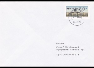 Brief Berlin 1987 nach Bruchsal - 80 Automatenmarke