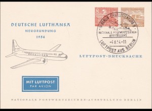 Deutsche Lufthansa 1954 Luftpost Drucksache Briefmarken Ausstellung