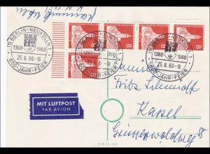 Luftpostkarte 600 Jahr Feier Neukölln 1960 nach Kassel