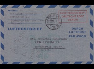 Luftpostbrief - Taxe Percue Deutsche Post Berlin 1950 nach USA