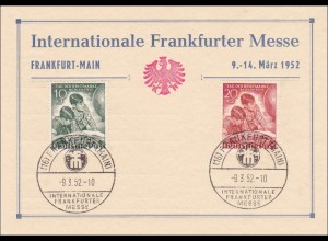 Frankfurter Messe 1952 mit Sonderstempel Tag der Briefmarke