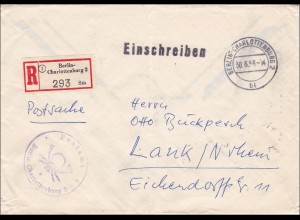 Postsache Einschreiben 1956 nach Lank