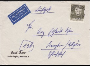 Luftpostbrief von 1954 nach Kempten