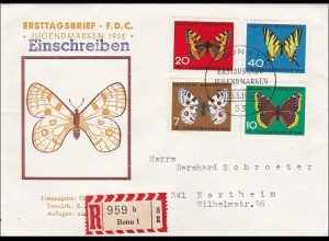 Ersttagsbrief FDC 1962 Wohlfahrtsmarken als R-Brief